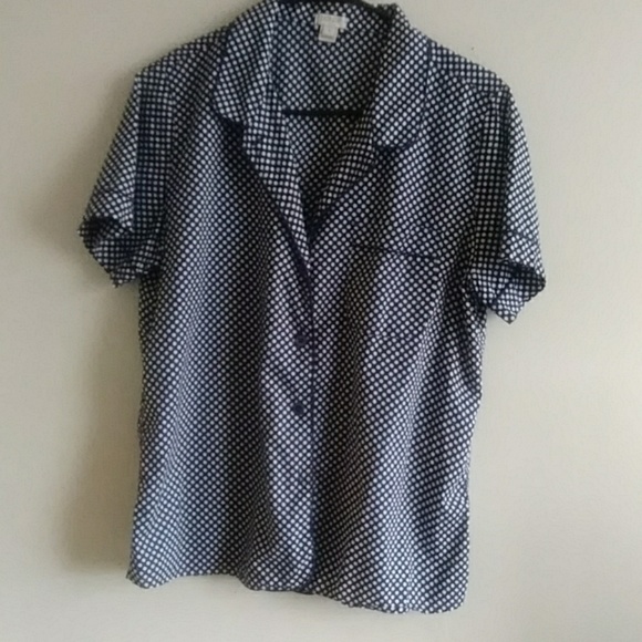 J. Crew Tops - Womens Blue Short Sleeve Blouse Size M👠